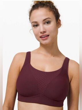NWT Lululemon Run Times High Support Sports Bra Sz 32E Cassis Burgundy